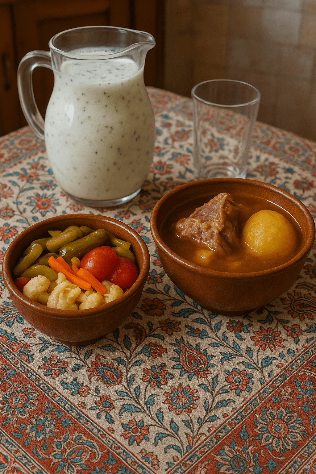ترشی هفت بیجاری همدانی با ابگوشت
