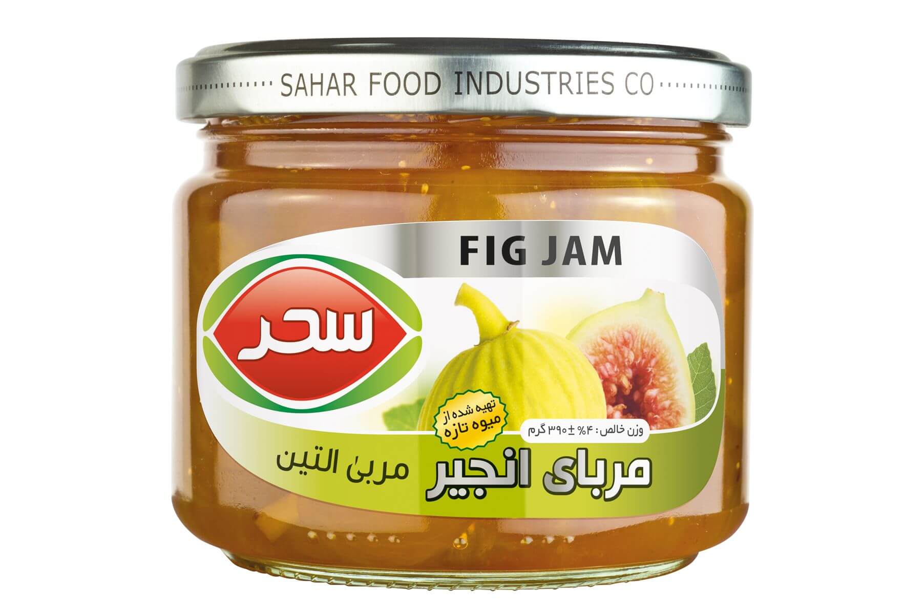مربای انجیر شیشه وزن خالص 390 گرم