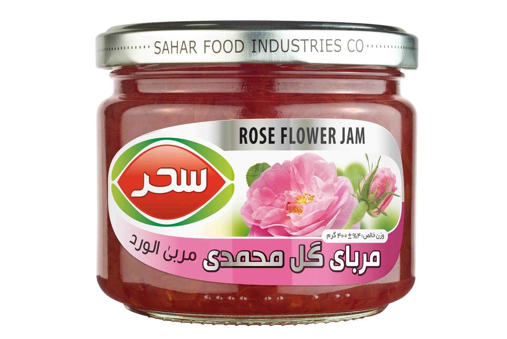مربای گل محمدی سحر شیشه وزن خالص 400 گرم