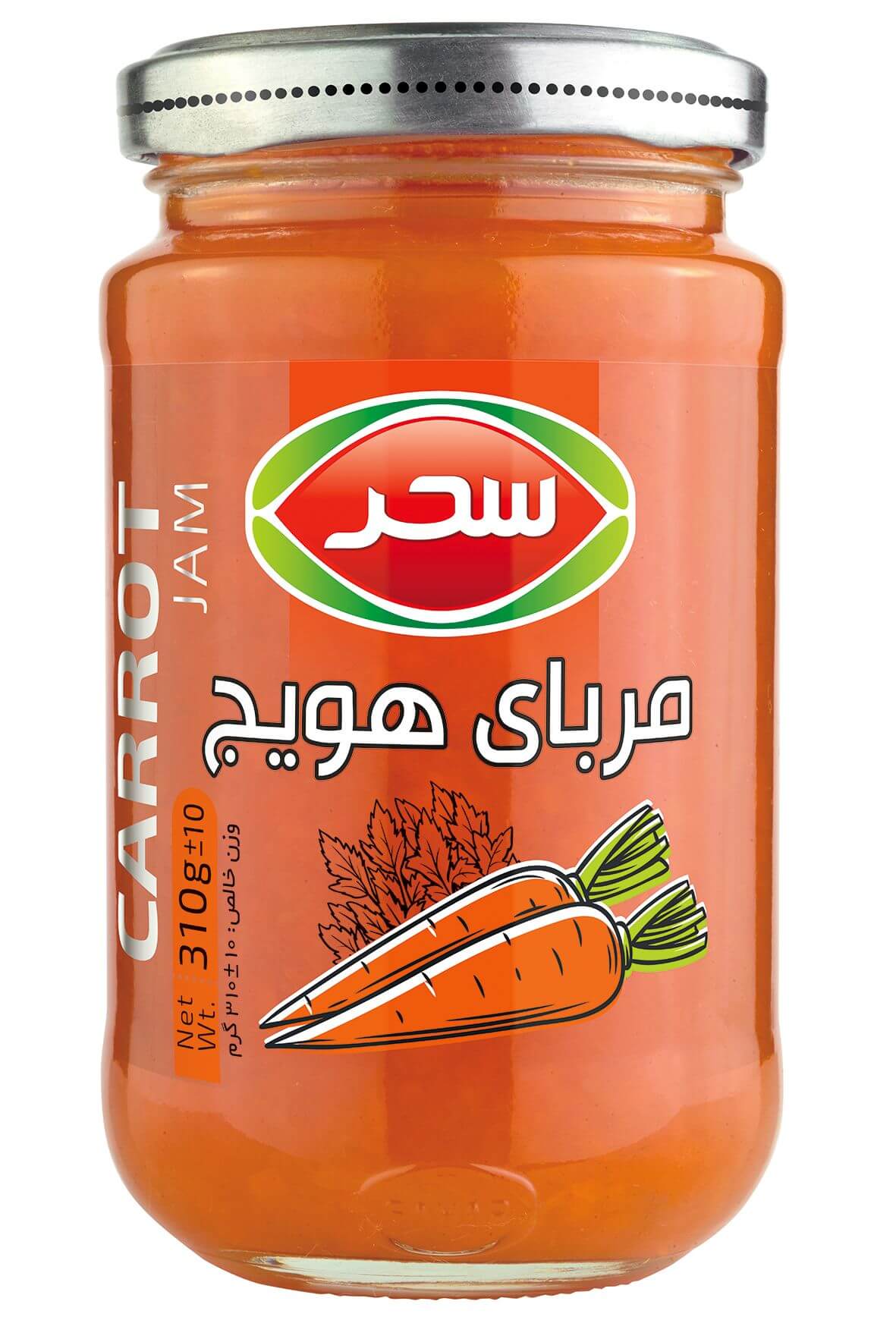 مربای هویج  شیشه وزن خالص 310 گرم