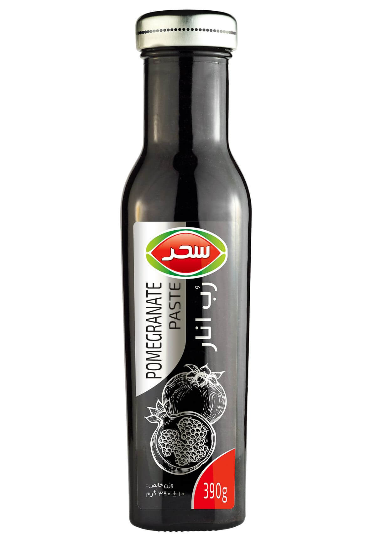 رب انار شیشه وزن خالص 390 گرم