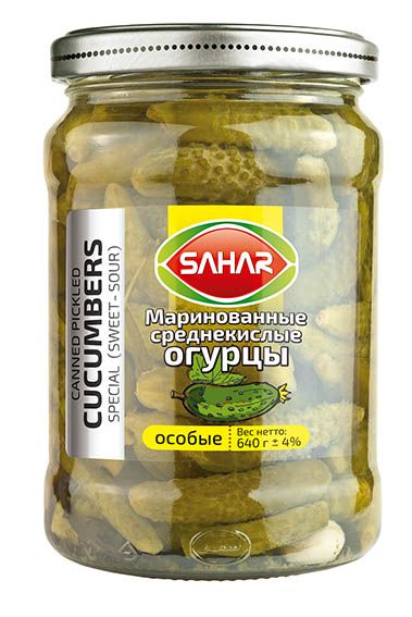 МАРИНОВЫЕ ОГУРЦЫ СРЕДНЕКИСЛЫЕ 640 г